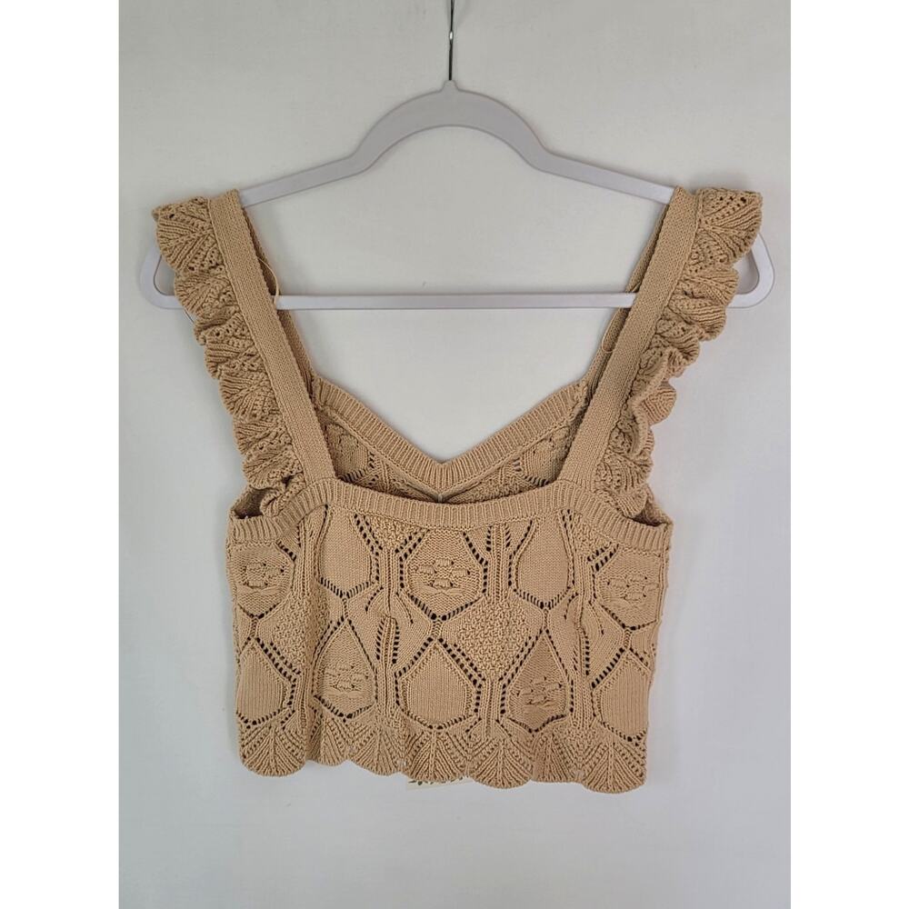 NWT Chelsea & Violet Boho Hippie Festival Crochet Ruffle Tank Top Women's Small - Picture 4 of 13